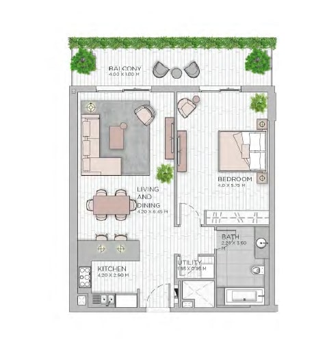 1 Bed 1047 Sq. Ft. Apartment in Meraas Central Park