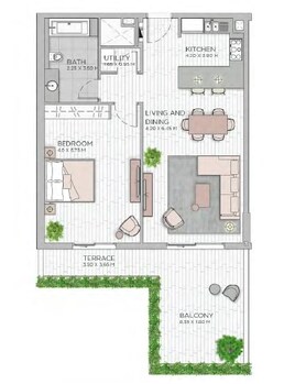 1 Bed 1118 Sq. Ft. Apartment in Meraas Central Park