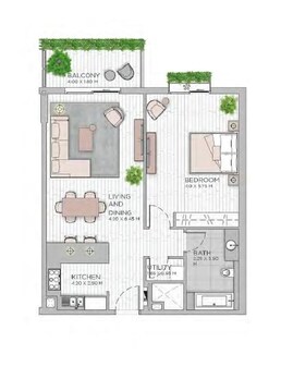1 Bed 944 Sq. Ft. Apartment in Meraas Central Park