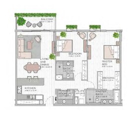 2 Beds 1460 Sq. Ft. Apartment in Meraas Central Park