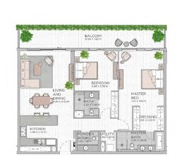2 Beds 1623 Sq. Ft. Apartment in Meraas Central Park