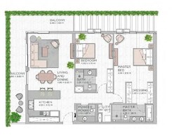 2 Beds 1689 Sq. Ft. Apartment in Meraas Central Park