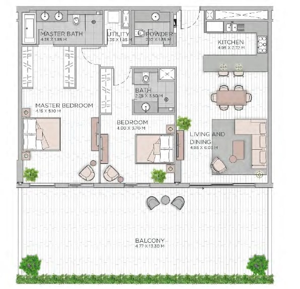 2 Beds 2068 Sq. Ft. Apartment in Meraas Central Park