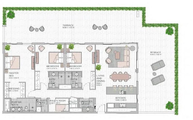 3 Beds 3455 Sq. Ft. Apartment in Meraas Central Park