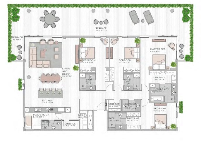 4 Beds 4075 Sq. Ft. Apartment in Meraas Central Park