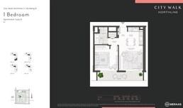 1 Bed 688 Sq. Ft. Apartment in Meraas City Walk Northline