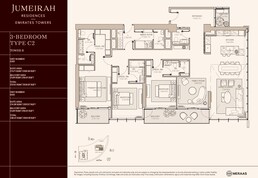 3 Beds 2565 Sq. Ft. Apartment in Meraas Jumeirah Residences Emirates Towers
