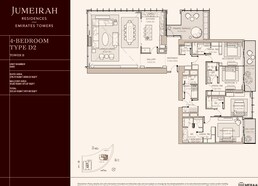 4 Beds 3472 Sq. Ft. Apartment in Meraas Jumeirah Residences Emirates Towers
