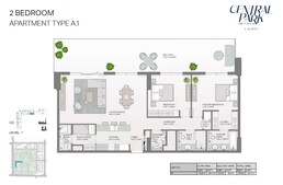 2 Beds 1873 Sq. Ft. Apartment in Meraas Laurel Central Park Apartments