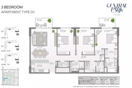 3 Beds 1631 Sq. Ft. Apartment in Meraas Laurel Central Park Apartments