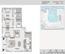 3 Beds 2078 Sq. Ft. Apartment in Meraas Le Pont