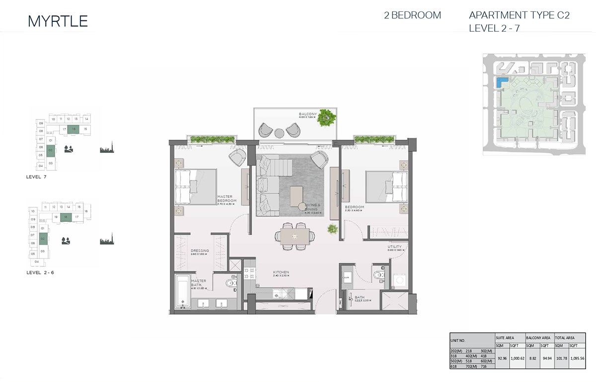 2 Beds 1095 Sq. Ft. Apartment in Meraas Myrtle