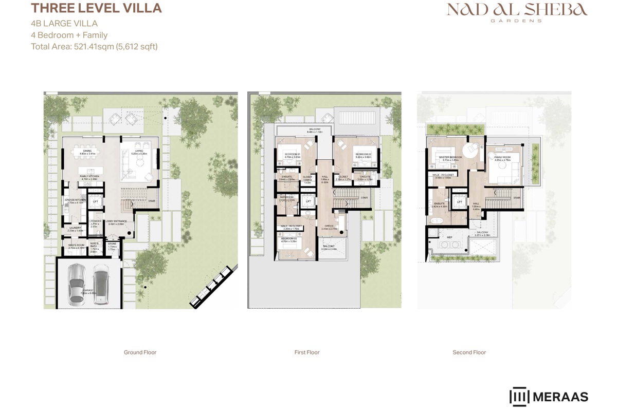 Meraas Nad Al Sheba Gardens 4 Beds Layout