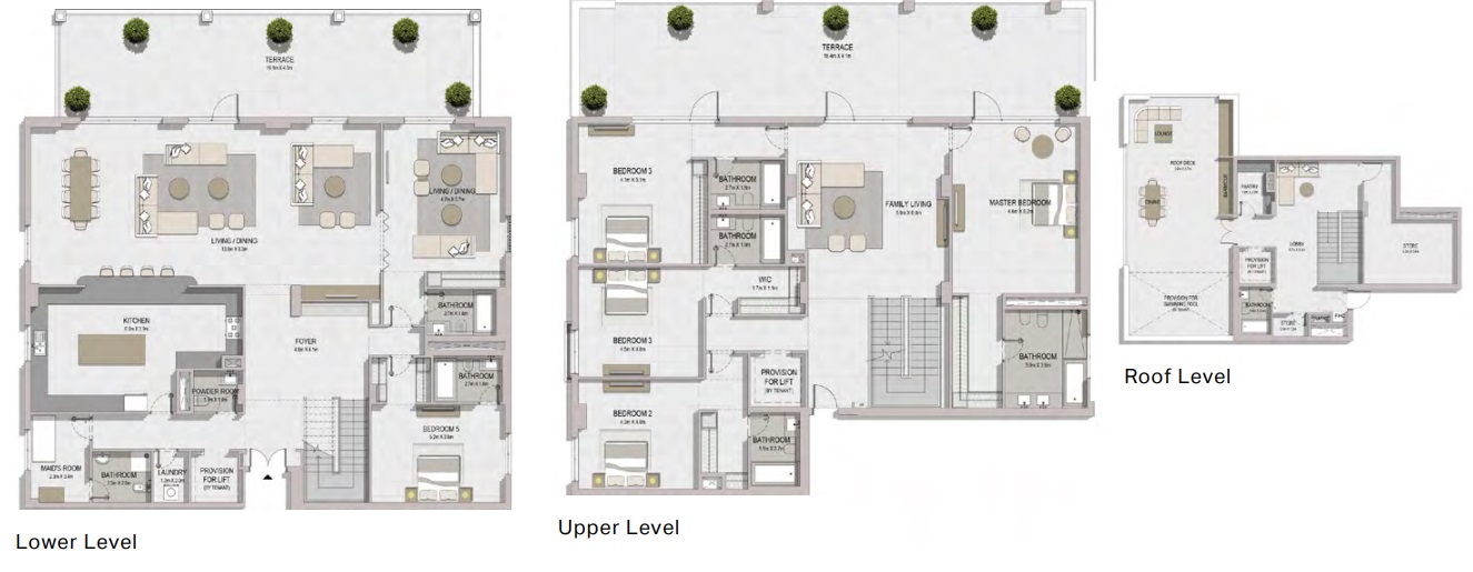Meraas Port De la Mer 5 Beds Layout