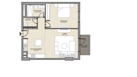 Meraas Port De la Mer La Cote 1 Bed Layout