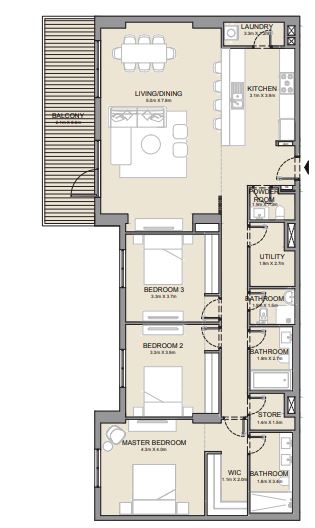 3 Beds 2005 Sq. Ft. Apartment in Meraas Port De la Mer La Cote