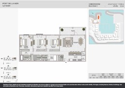 3 Beds 2069 Sq. Ft. Apartment in Meraas Port de La Mer Le Soleil