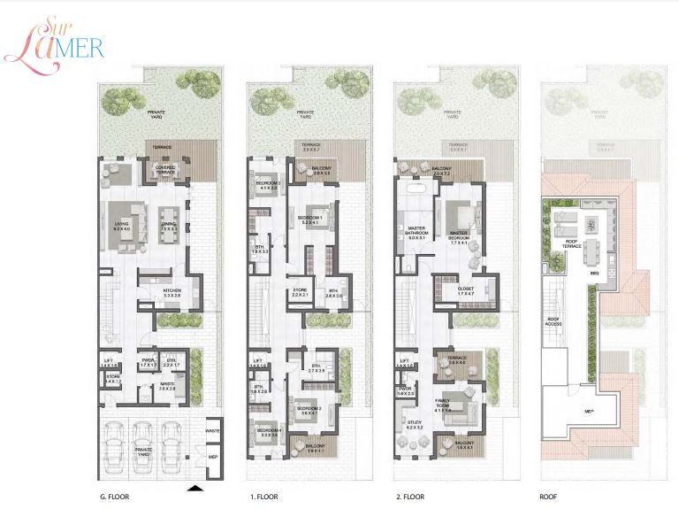 Meraas Sur La Mer 5 Beds Layout