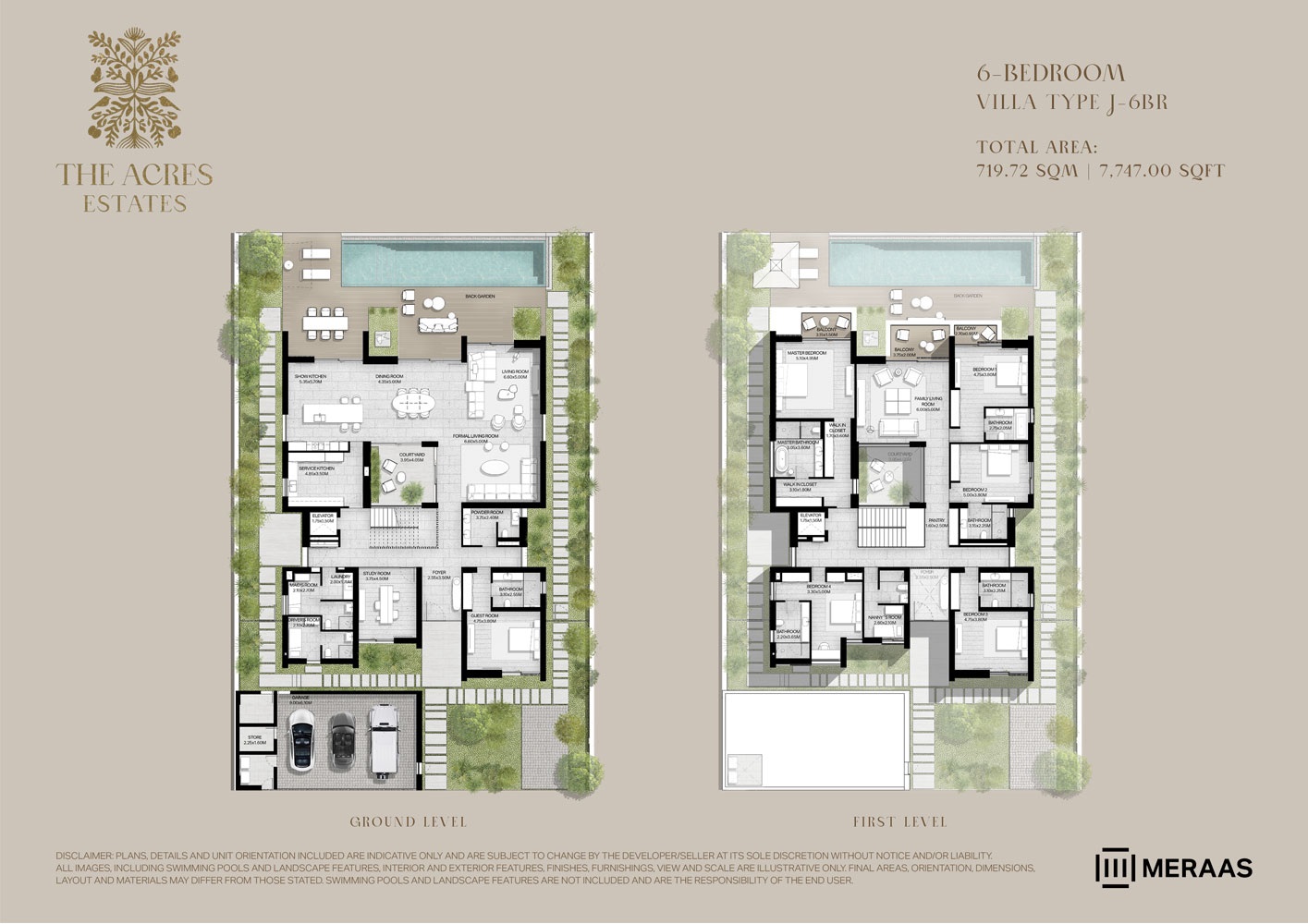 6 Beds 7747 Sq. Ft. Villa in Meraas The Acres Estates