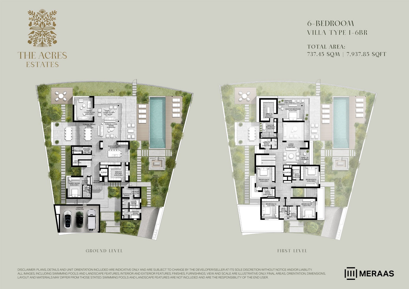 6 Beds 7938 Sq. Ft. Villa in Meraas The Acres Estates