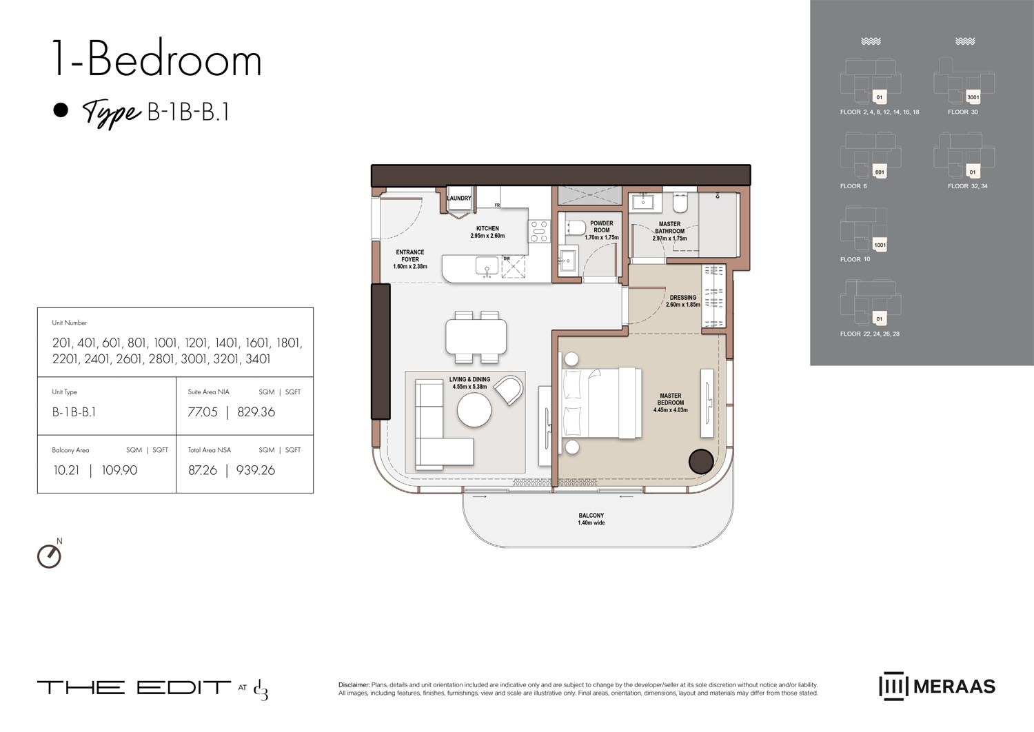 Meraas The Edit 1 Bed Layout