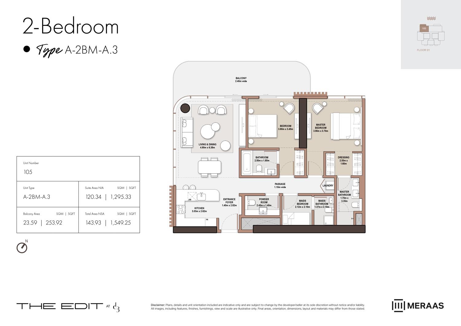 Meraas The Edit 2 Beds Layout