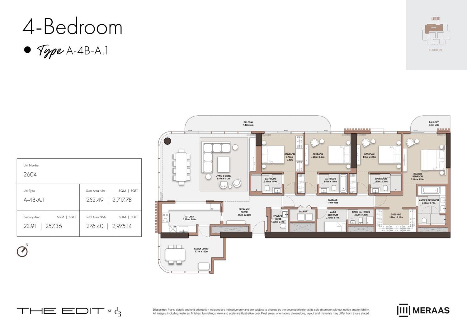 Meraas The Edit 4 Beds Layout