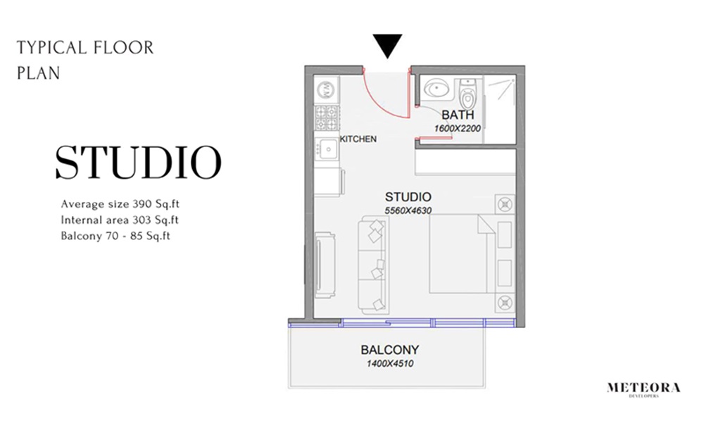 Meteora Park Boulevard Studio Layout