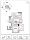 Meteora Vita Grande 1 Bed Layout