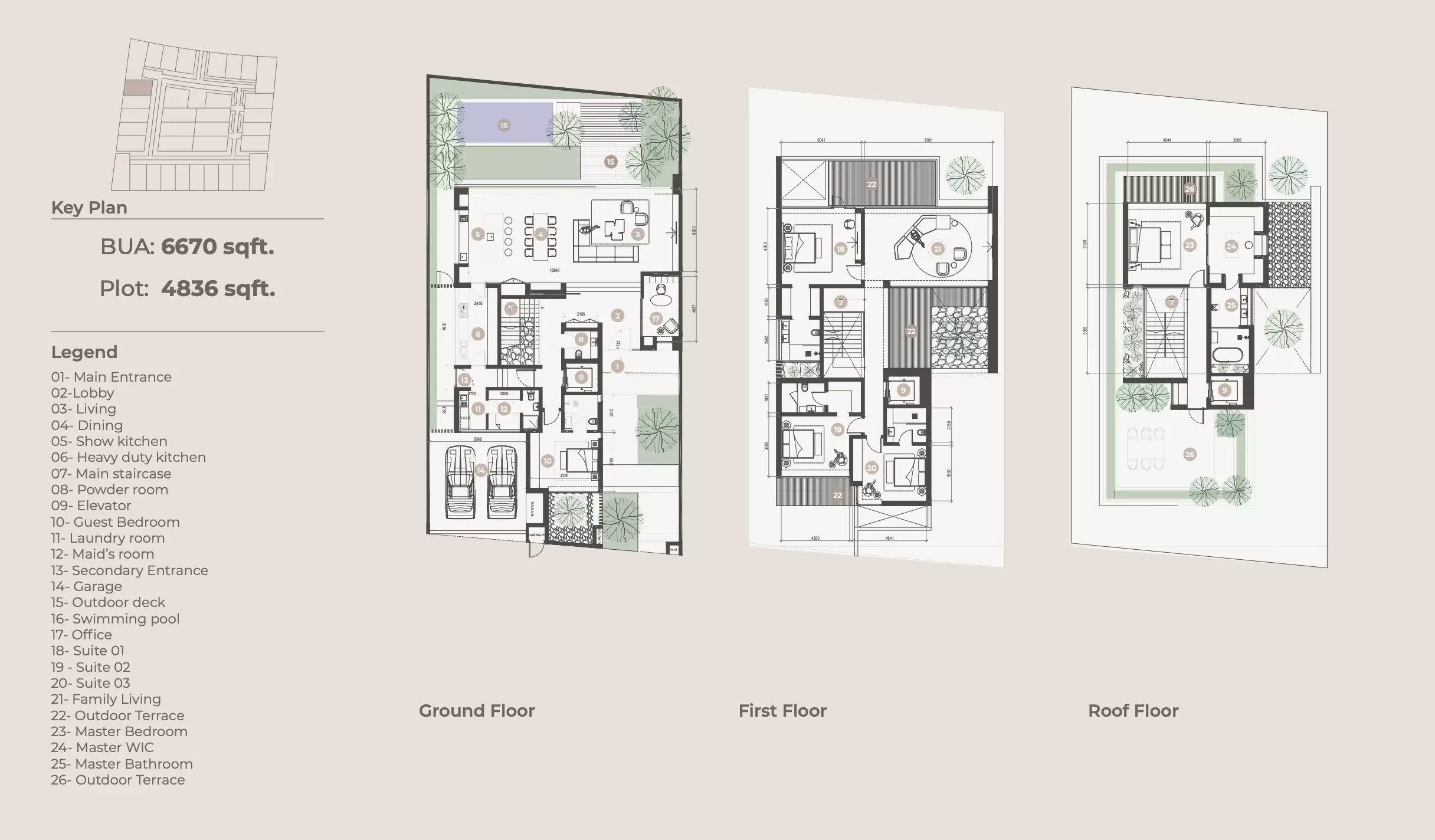 6 Beds 6670 Sq. Ft. Villa in Mirfa Numa Reserve