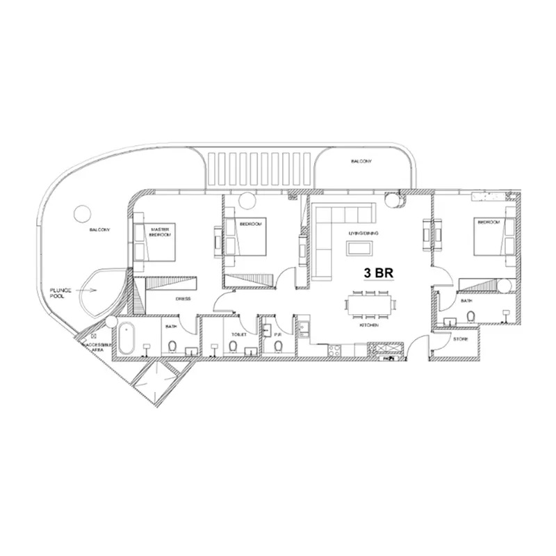 Mr Eight Villa Del Brunello 3 Beds Layout