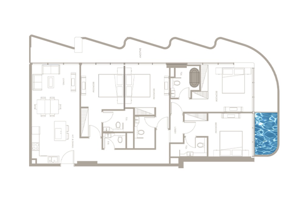 MS Iluka Residences 4 Beds Layout