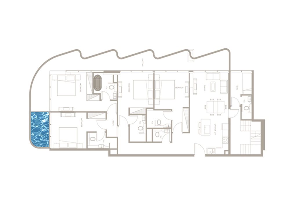 MS Iluka Residences 4 Beds Layout