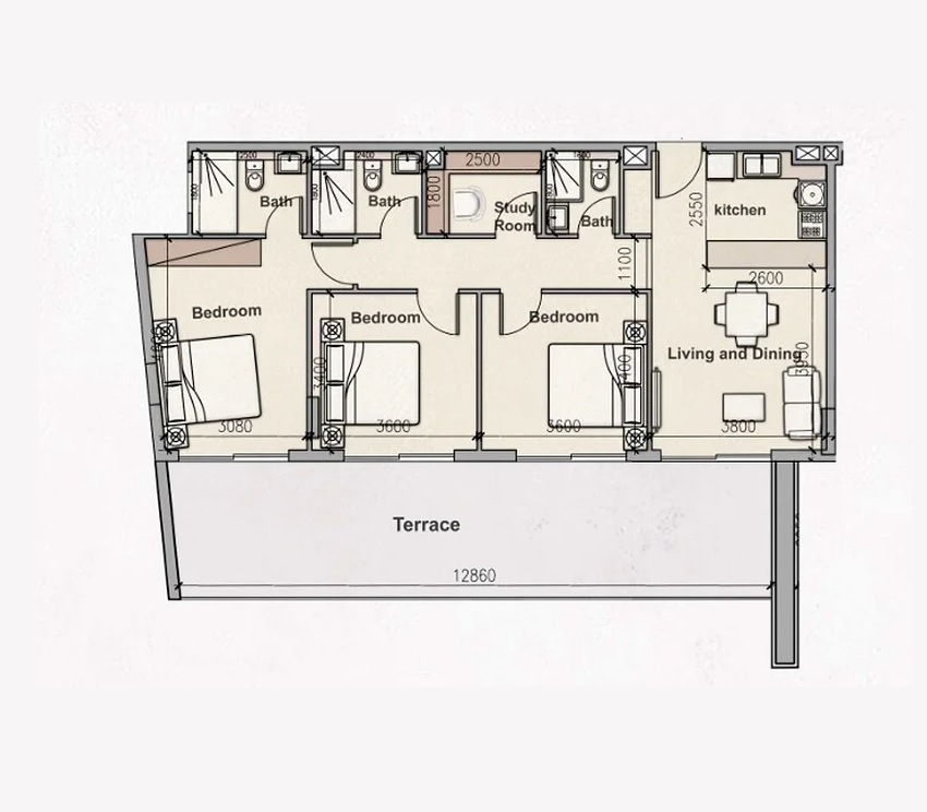 Myra Avanos 3 Beds Layout