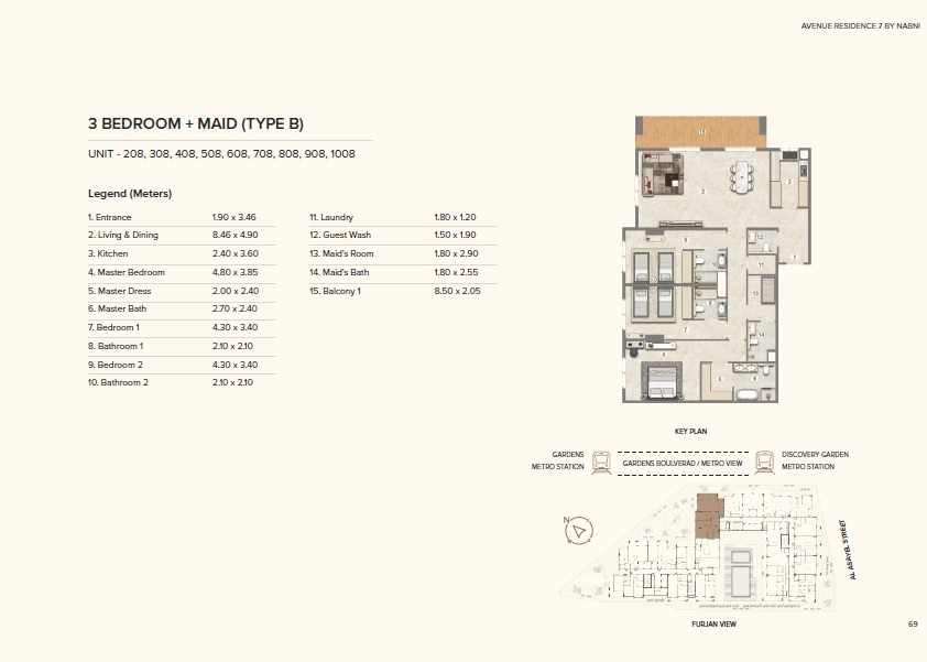 3 Beds 2037 Sq. Ft. Apartment in Nabni Avenue Residence 7