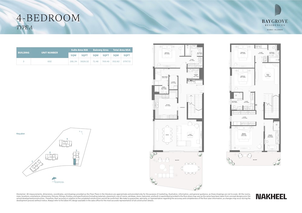 4 Beds 3798 Sq. Ft. Apartment in Nakheel Bay Grove Residences
