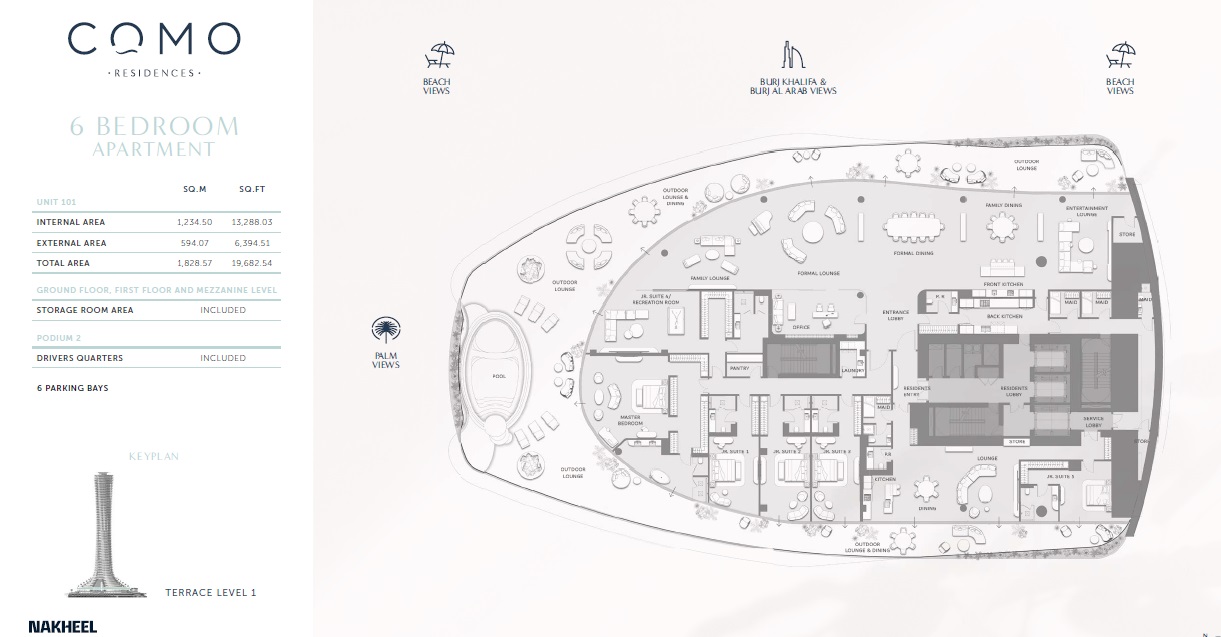 Nakheel Como Residences 6 Layout