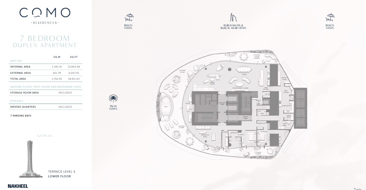 Nakheel Como Residences 7 Layout