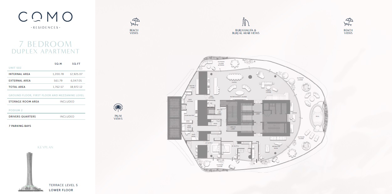 Nakheel Como Residences 7 Layout