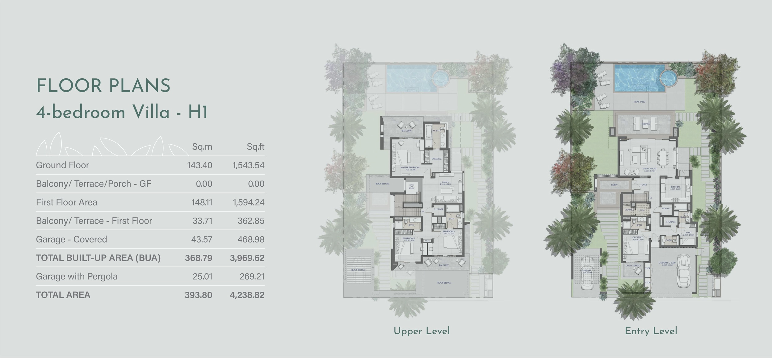 Nakheel Murooj Al Furjan 4 Beds Layout