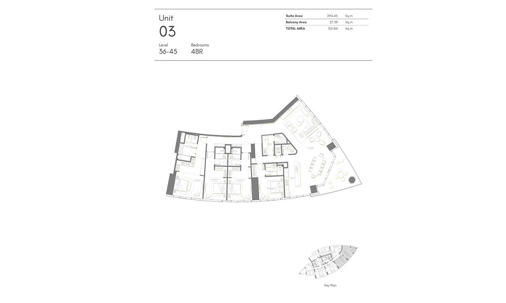 Nakheel Palm Beach Towers 4 Beds Layout