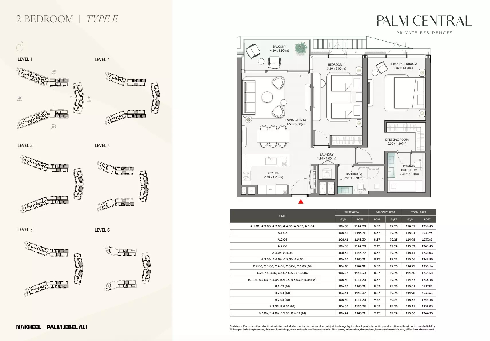 2 Beds 1236 Sq. Ft. Apartment in Nakheel Palm Central Private Residences
