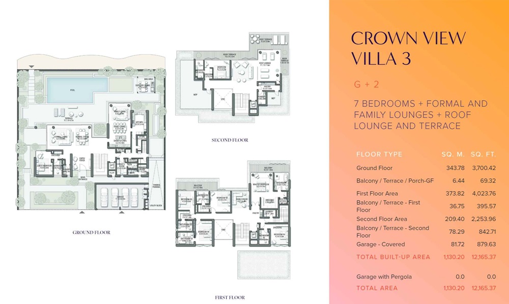 7 Beds 12165 Sq. Ft. Villa in Nakheel The Palm Crown