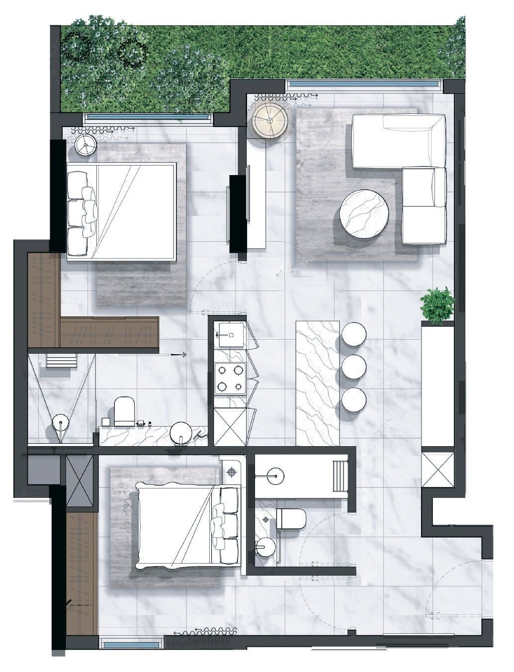 2 Beds 777 Sq. Ft. Apartment in Naseeb North 43 Residences