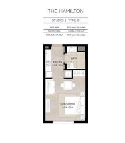 333 Sq. Ft. Studio in Nashma The Hamilton Residence