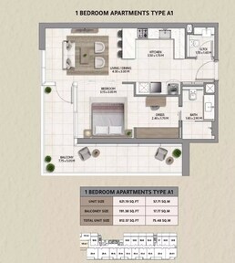 1 Bed 813 Sq. Ft. Apartment in National 161 Jumeirah Lane