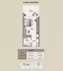 490 Sq. Ft. Studio in National 161 Jumeirah Lane