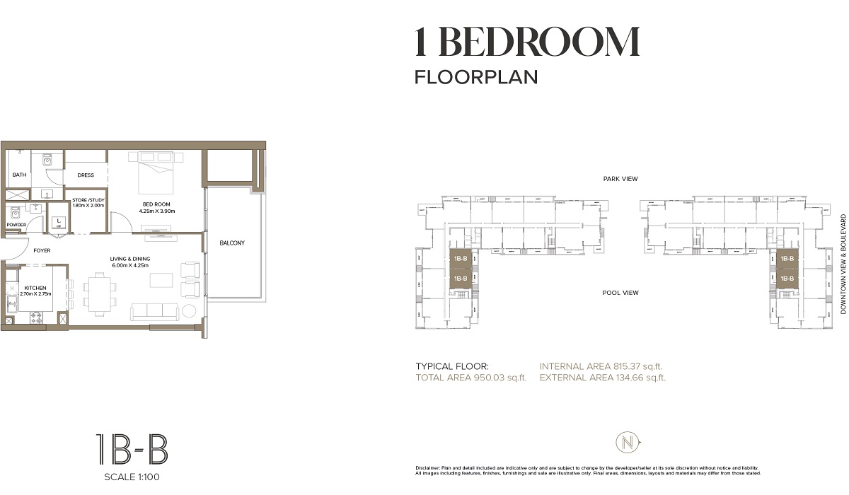 1 Bed 950 Sq. Ft. Apartment in National 399 Hills Park