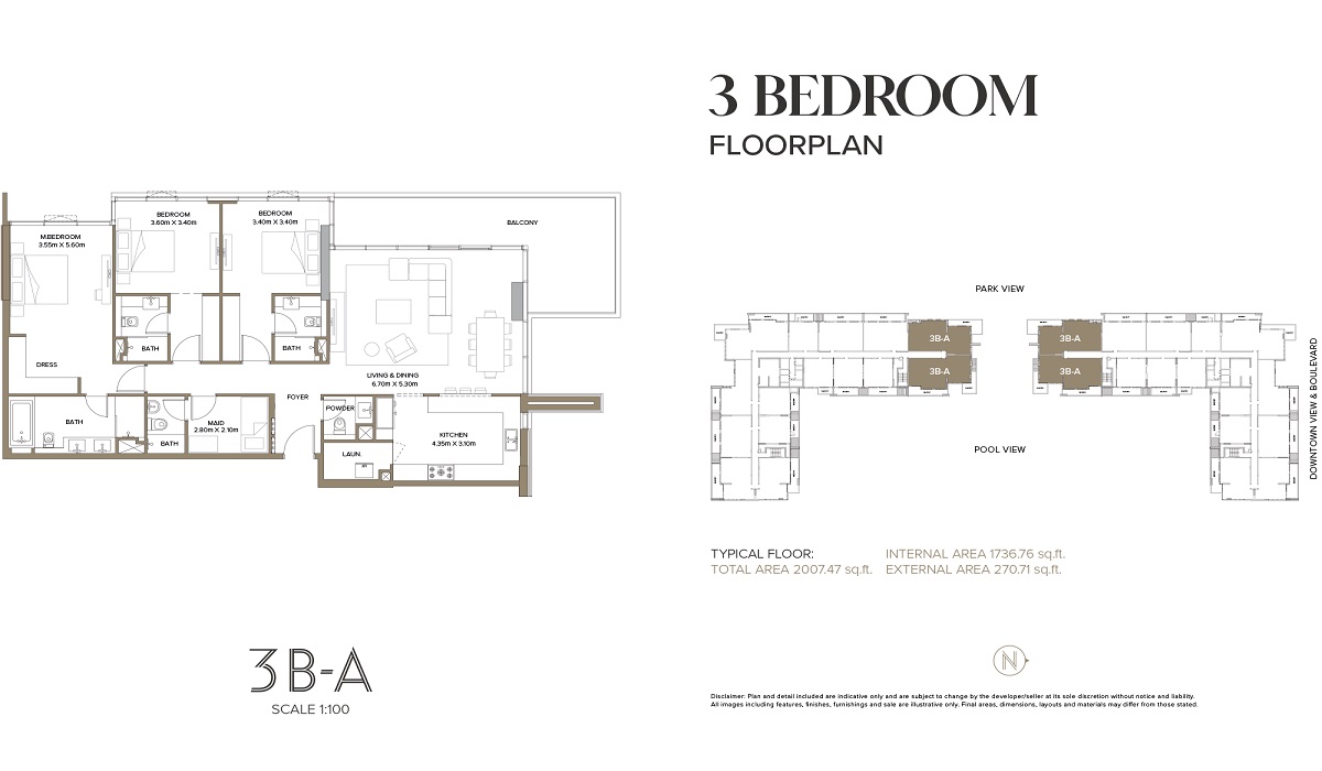 3 Beds 2007 Sq. Ft. Apartment in National 399 Hills Park