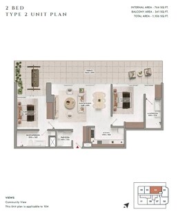 2 Beds 1106 Sq. Ft. Apartment in Neoterra Elmora Residence